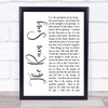 Led Zeppelin The Rain Song White Script Song Lyric Wall Art Print