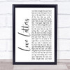 Alison Moyet Love Letters White Script Song Lyric Wall Art Print