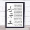 Nick Cave & The Bad Seeds Into My Arms White Script Song Lyric Wall Art Print