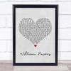 The Maccabees William Powers Grey Heart Song Lyric Music Wall Art Print