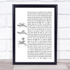 Michael McDonald This Is It White Script Song Lyric Wall Art Print