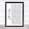 Mickey Gilley Talk to Me White Script Song Lyric Wall Art Print