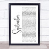 Earth, Wind And Fire September White Script Song Lyric Wall Art Print