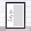 Eminem Lucky You White Script Song Lyric Wall Art Print