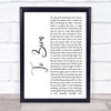 Lauryn Hill To Zion White Script Song Lyric Wall Art Print