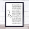 Thomas Rhett Blessed White Script Song Lyric Wall Art Print