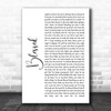 Thomas Rhett Blessed White Script Song Lyric Wall Art Print