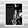 Any Song Lyrics Custom Black & White Saxophone Player Song Lyric Print