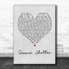 The Rolling Stones Gimme Shelter Grey Heart Song Lyric Music Wall Art Print