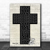 Any Song Lyrics Custom Music Script Christian Memorial Cross Song Lyric Print