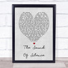 The Sound Of Silence Simon & Garfunkel Grey Heart Song Lyric Music Wall Art Print