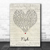 13th Star Fish Script Heart Song Lyric Print