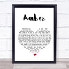 311 Amber White Heart Song Lyric Print