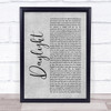 5 Seconds Of Summer Daylight Grey Rustic Script Song Lyric Print