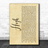 5 Seconds Of Summer High Rustic Script Song Lyric Print