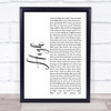 5 Seconds Of Summer High White Script Song Lyric Print
