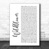 5 Seconds Of Summer Wildflower White Script Song Lyric Print