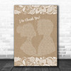 98 Degrees I Do (Cherish You) Burlap & Lace Song Lyric Print