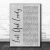 Aaron Lewis Lost And Lonely Grey Rustic Script Song Lyric Print