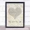 ABBA My Love My Life Script Heart Song Lyric Print