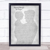 ABBA Slipping Through My Fingers Father & Child Grey Song Lyric Print