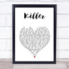 Adamski & Seal Killer White Heart Song Lyric Print