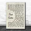 Aerosmith Sweet Emotion Vintage Script Song Lyric Print