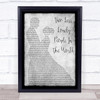 Air Supply Two Less Lonely People In The World Grey Man Lady Dancing Song Lyric Print