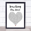 Akon Searching For Love White Heart Song Lyric Print