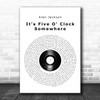 Alan Jackson It's Five O' Clock Somewhere Vinyl Record Song Lyric Print