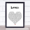 Alanis Morissette Ironic White Heart Song Lyric Print