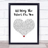 Albert King I'll Play The Blues For You White Heart Song Lyric Print