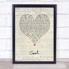 Alesso Cool Script Heart Song Lyric Print