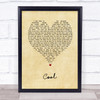 Alesso Cool Vintage Heart Song Lyric Print