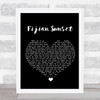 Ali Campbell Fijian Sunset Black Heart Song Lyric Print