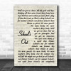 Alice Cooper School's Out Vintage Script Song Lyric Print