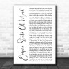 Alicia Keys Empire State Of Mind White Script Song Lyric Print