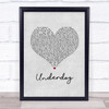 Alicia Keys Underdog Grey Heart Song Lyric Print