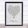 Alistair griffin Only You Grey Heart Song Lyric Print
