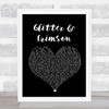 All Time Low Glitter & Crimson Black Heart Song Lyric Print