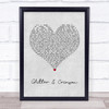 All Time Low Glitter & Crimson Grey Heart Song Lyric Print