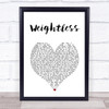 All Time Low Weightless White Heart Song Lyric Print