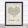 Alter Bridge Wonderful Life Script Heart Song Lyric Print