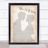 Amos Lee Arms Of A Woman Man Lady Bride Groom Wedding Song Lyric Print