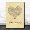 Amy Winehouse Help Yourself Vintage Heart Song Lyric Print