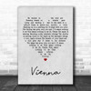 Ultravox Vienna Grey Heart Song Lyric Music Wall Art Print