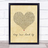 Andy Grammer Keep Your Head Up Vintage Heart Song Lyric Print