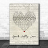 Andy Williams Speak Softly Love Script Heart Song Lyric Print