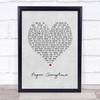 Angus & Julia Stone Paper Aeroplane Grey Heart Song Lyric Print