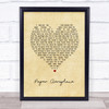 Angus & Julia Stone Paper Aeroplane Vintage Heart Song Lyric Print